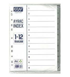KRAF SEPARATÖR 1012  1-12 RAKAM AYRAÇ INDEX