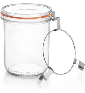 3 Klipsli Cam Kavanoz 580 ml (2 Adet)