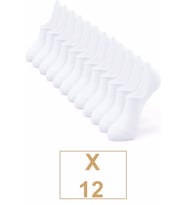 Unisex Pamuklu Görünmez Sneakers Çorap Beyaz 12 Çift Bgk-971421