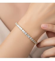 STİL İNCİSİ/XUPING JEWELRY İNCE YUVARLAK ZİRKON TAŞLI BİLEKLİK (Altın)