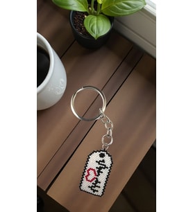 Miyuki Boncuk El Yapımı Kalp Ritim Asker Künyesi Anahtarlık/Çanta Süsü