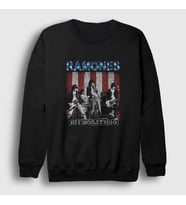 Presmono Unisex Siyah Go Ramones Sweatshirt 169657tt
