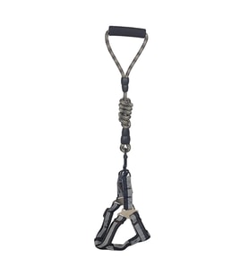 Köpek Göğüs Tasma Seti Dalga Desenli 2.5 cm*50-72 cm Siyah-Beyaz