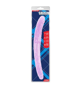 Hi-Rubber Şeffaf Jel Çift Taraflı Dildo - 45cm Mor