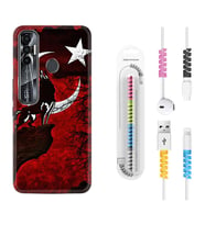 Tecno Spark 6 6 Go 8C 8 Pro 7 7 Pro Kılıf Kablo Koruma Spiral Silikon Wolf and Moon 2 1381