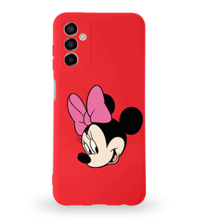 Samsung Galaxy A04s Uyumlu Lansman Kılıf Altı Kapalı İçi Kadife  Minnie Mouse-B Tasarımlı  Kapak (Şeffaf)