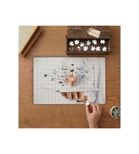 Sosyal Ağ -Teknoloji Tasarımı 240 parça Ahşap Puzzle Ahşap Kutuda MP03620