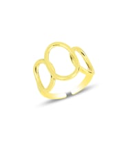 Gümüş altın yaldızlı ayarlamalı olimpiyat yüzük SGTL11818GOLD (Rose)