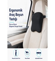 Araç Boyun ve Ense Destek Yastığı – Visco Dolgulu, Ayarlanabilir Kemerli