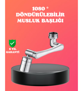 1080° Dönebilen Püskürtme Filtreli Musluk Başlığı Su Tasarruflu