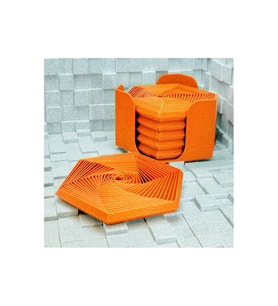 Alvera Super Fidget Coaster Seti – 3D Baskı Altıgen Desenli Bardak Altlığı ve Tutucu-Turuncu