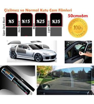 Carub Cam Filmi 50Cmx6M Çizilmez Light Black Kutu Bir Arabalık