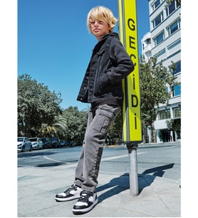 LCW Kids Antrasit Beli Lastikli Erkek Çocuk Kargo Jean Pantolon