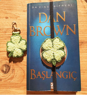 Mi-Knitting, El Yapımı Hediyelik  Kitap Ayracı Ve Anahtarlık, 4 yapraklı yonca, Yılbaşı hediyesi