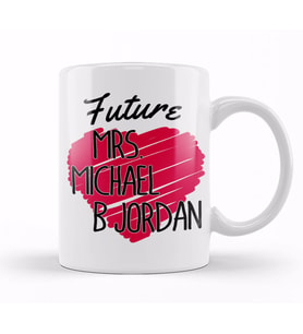 Future Mrs Michael B Jordan Love Heart Kupa Bardak Porselen