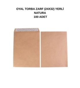 Torba Zarf 24x32 Yerli Natura 100 Adet – Doğal ve Dayanıklı Evrak Zarfı