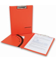 Kapaklı Sekreterlik A4 Pvc Double Color 100 Yaprak Kapasiteli Clip Board 24x32 cm. Turuncu/Kahve