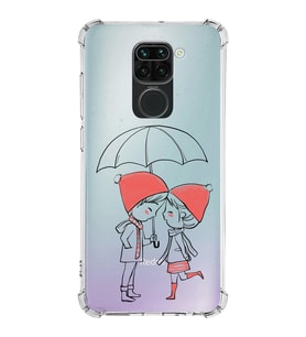 Xiaomi Redmi Note 9 Köşe Korumalı Antişok Kapak Aşk Tasarımlı Şeffaf Silikon Kılıf