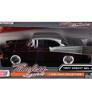 Motormax 1957 Chevy Bel Air Burgundy Metallic and Silver Metallic "Timeless Legends" Series 1/24 Model Araba (Çok Renkli)