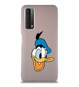 Huawei Y7A Soft Premier Kapak Donald Duck-A Tasarımlı Silikon Kılıf - Pudra (Şeffaf)