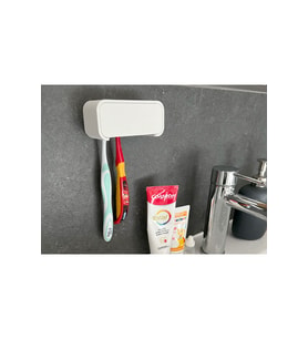 Yapışkanlı Duvar Tipi Diş Fırçası Asma Aparatı – Delmesiz Banyo Düzenleyici