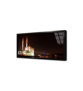Gece Ortaköy ve Boğaziçi Çerçeveli Cam Tablo
