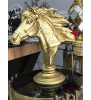dekoratif At Heykel Biblo Büst  (Gold)