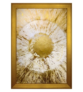 Soyut Şekiller Motifli Kanvas Tablo 80 x 110 cm Gold Çerçeve