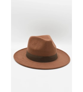 Erkek Taba Şapka Trend Fötr Kovboy Fedora Şapka