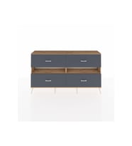 Arges Konsol 2 Raflı 4 Çekmeceli  176x30x99 Çam-Çam/Antrasit