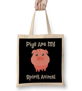 Pigs Are My Spirit Animal Cute Baby Pig Bez Çanta Uzun Saplı