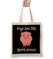 Pigs Are My Spirit Animal Cute Baby Pig Bez Çanta Uzun Saplı