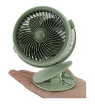 Taşınabilir Mini USB Şarjlı Fan Kıskaçlı Masa Kenarına 3 Kademeli Hız Ayarı Şarj Edilebilir Mini Vantilatör Soğutucu 14CM Yeşil (Yeşil)