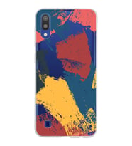 Samsung Galaxy M10 Kapak Brush Stroke Tasarımlı Şeffaf Silikon Kılıf
