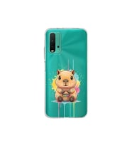 Poco M3 ile Uyumlu Splash Kapibara Tasarımlı Şeffaf Silikon Kılıf