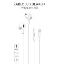 EP76 Silikonlu iPhone Kulaklığı – Kablolu, Mikrofonlu, Arama Kontrolü Tak Çalıştır
