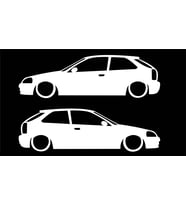 Civic Ek vti hb basık kelebek cam stickeri 2 adet