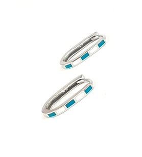 Mine işçiliği gümüş oval halka küpe 1.5 cm çap