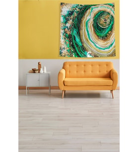 Yeşil Gold Desenli Leke Tutmaz Kadife Kumaş Duvar Örtüsü Duvar Halısı Tapestry (Yeşil-Gold)