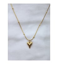 Çelik Kalp Tasarım Gold Top Zincir Kolye (Gümüş)