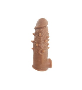 3,5 cm Dolgulu Realistik Penis Kılıfı