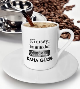 BK Gift Kimseyi Tanımadım Ben Atatürk Temalı Türk Kahvesi Fincanı-1, Arkadaşa Hediye , Doğum Günü Hediyesi