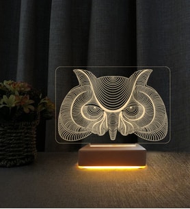 3D Baykuş Tasarımlı Kişiye Özel İsimli 3d Led Masa Lambası Doğum Günü Hediyesi Lamba