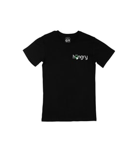 Hungry Cep Logo Tasarımlı Siyah Tişört