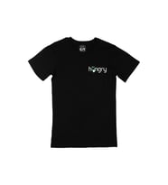Hungry Cep Logo Tasarımlı Siyah Tişört