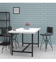 Knsz ufak boy tel bar sandalyesi 4 lü uslu syhsyh sırt minderli 55 cm oturma yüksekliği mutfak bahçe cafe ofis (Karışık)