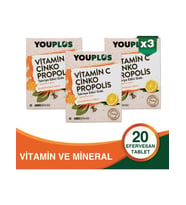 Youplus Vitamin C Çinko Propolis 20 Efervesan Tablet 3 Adet
