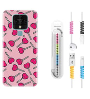 Tecno Camon 16 18P Pova 3 Pova Neo Kılıf Kablo Koruma Spiral Silikon Heart Lollipop 1414