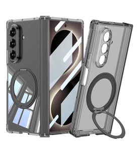 Galaxy Z Fold 8 Ultra Kılıf M-safe Şarj Özellikli Zore Kıpta KPT-09 Ring Standlı Şeffaf Sert PC Kapa