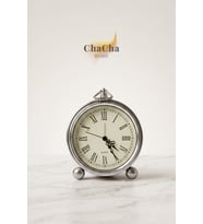Serene Bell Vintage Metal Çalar Saat & Premium Masaüstü Dekoratif Obje (16x14 cm)